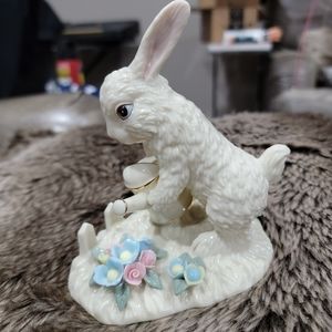 Lenox Collectible Easter Bunny Rabbit with Watering Can Spring Flowers Figurine